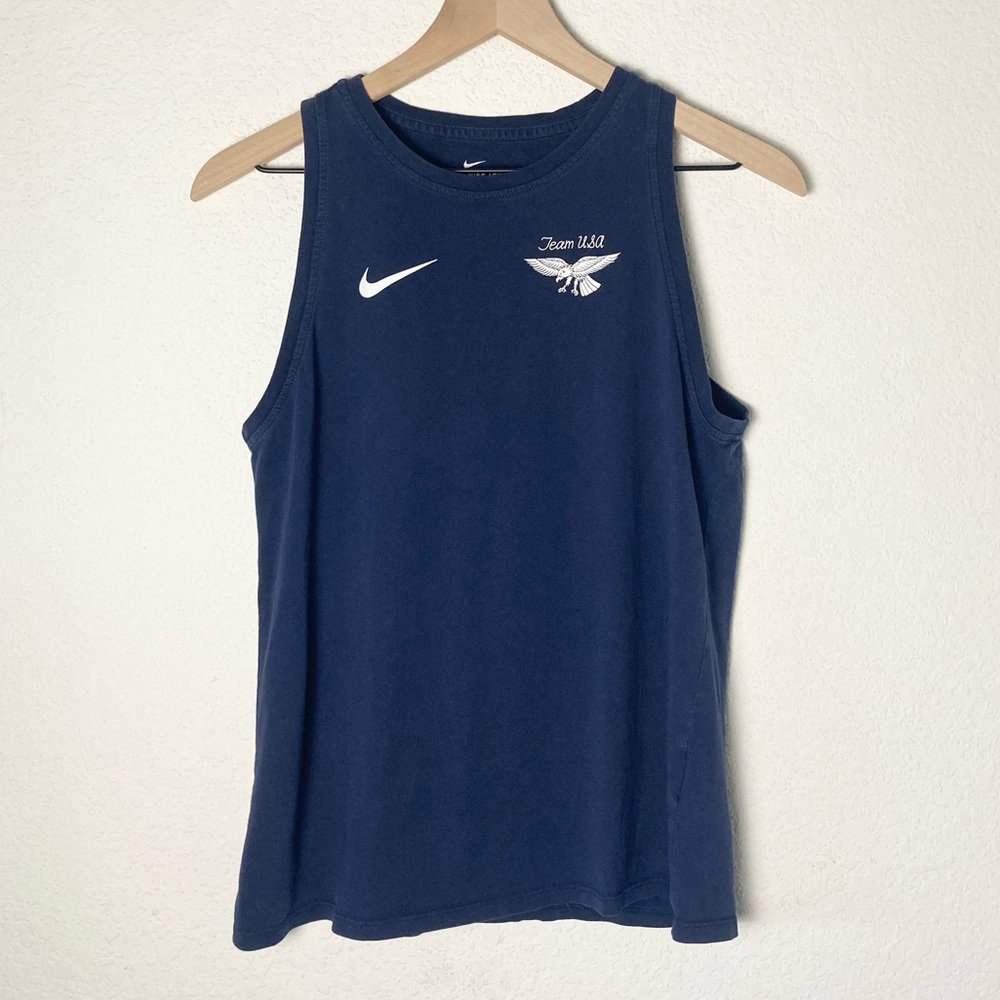 Nike Team USA Eagle Tokyo Japan Olympics Navy Cotton Tank Top